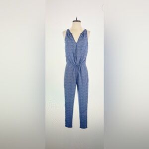 GAP Blue and White Chevron Jumpsuit